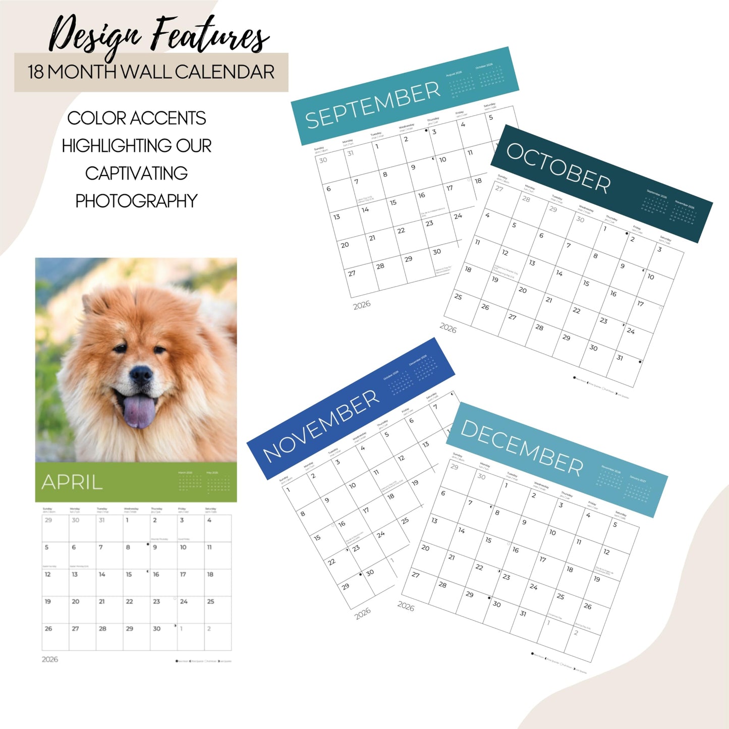 '26 Wall Calendar - Dogs - 18mo